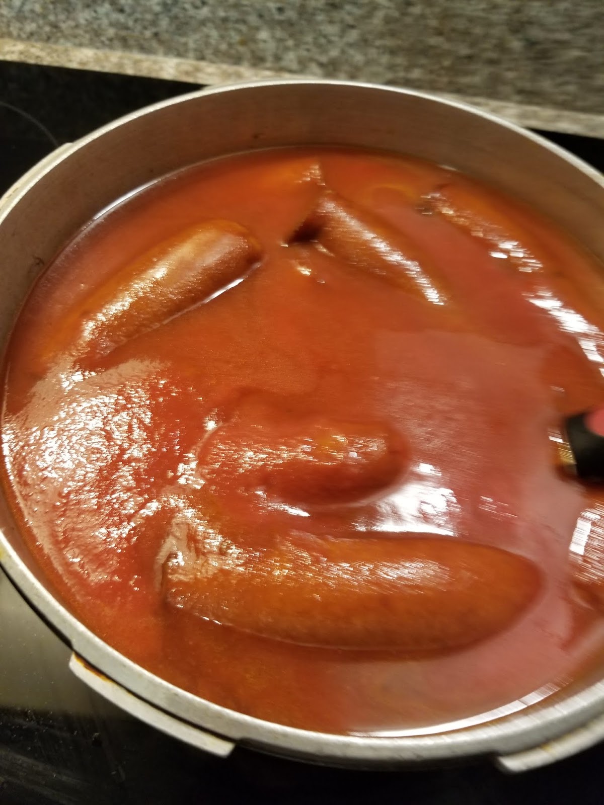 Sauce thickening as it simmers