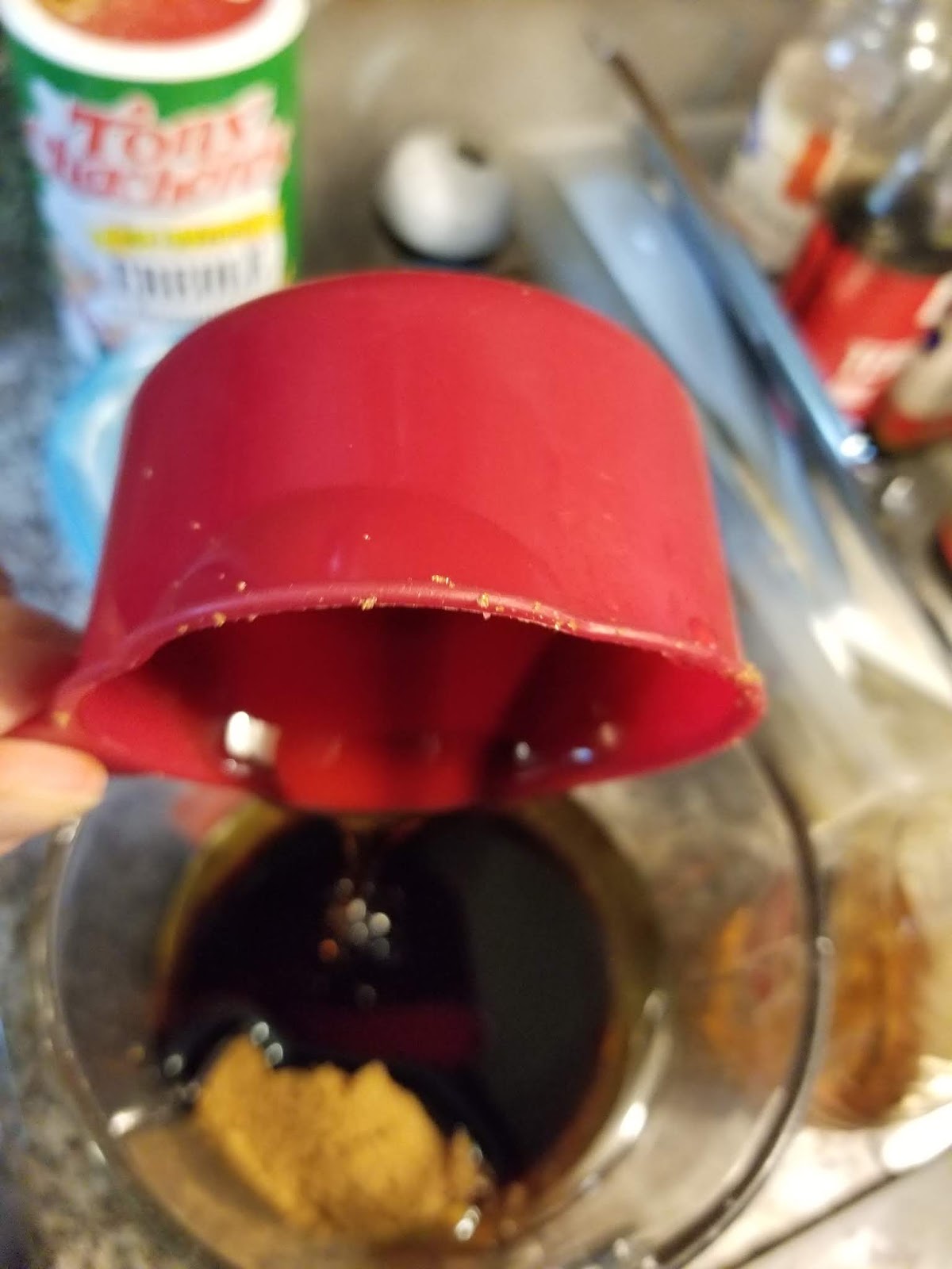 Pouring syrup into pot